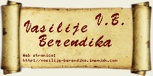 Vasilije Berendika vizit kartica